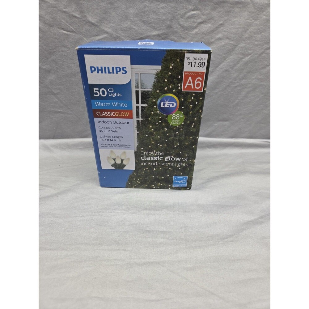 Philips 50 C3 Lights Warm White Classic Glow LED Indoor Outdoor OB Never Used